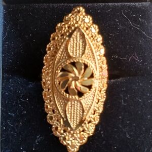 💎 # 3  EXQUISITE DUBAI Gold Adjustable Size Shield Ring 😯